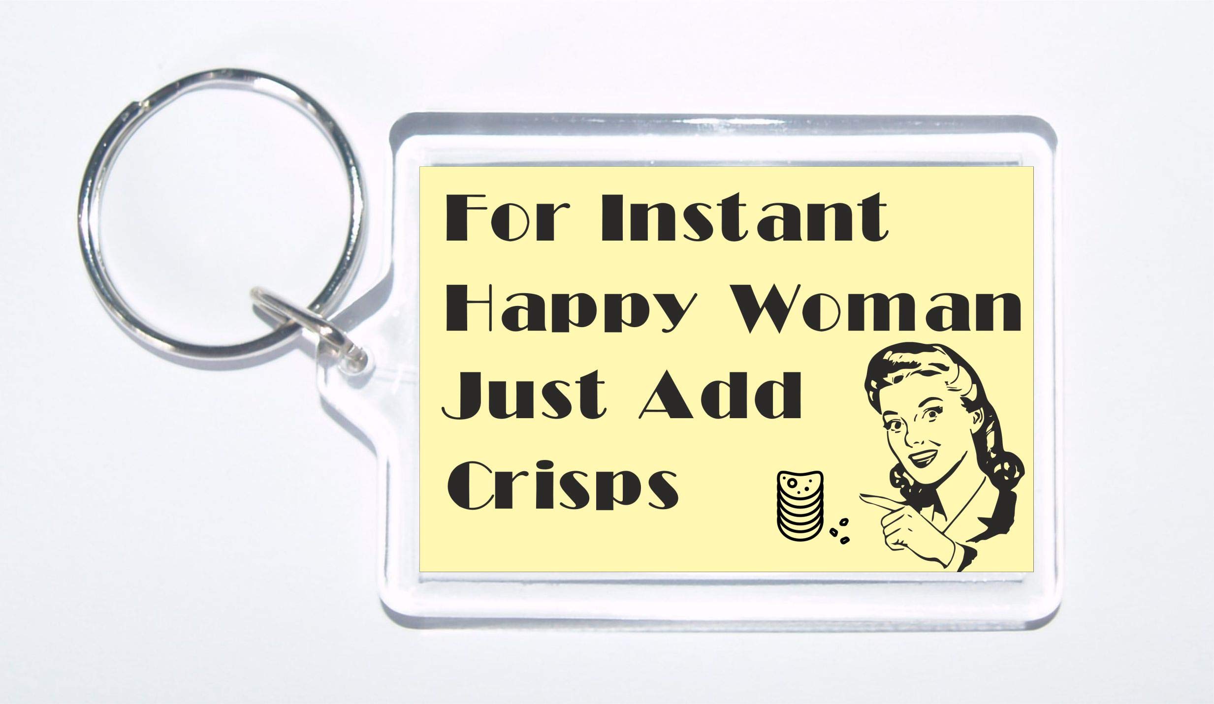 Fun Crisps Lover Gift - For Instant Happy Woman Just Add - Novelty Keyring - Present