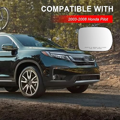 Miniatura 2 de Espejo calefactable para el lado del pasajero, compatible con Honda Pilot 2003 2004 2005 2006 2007 2008 Espejo para Honda Pilot Espejos laterales