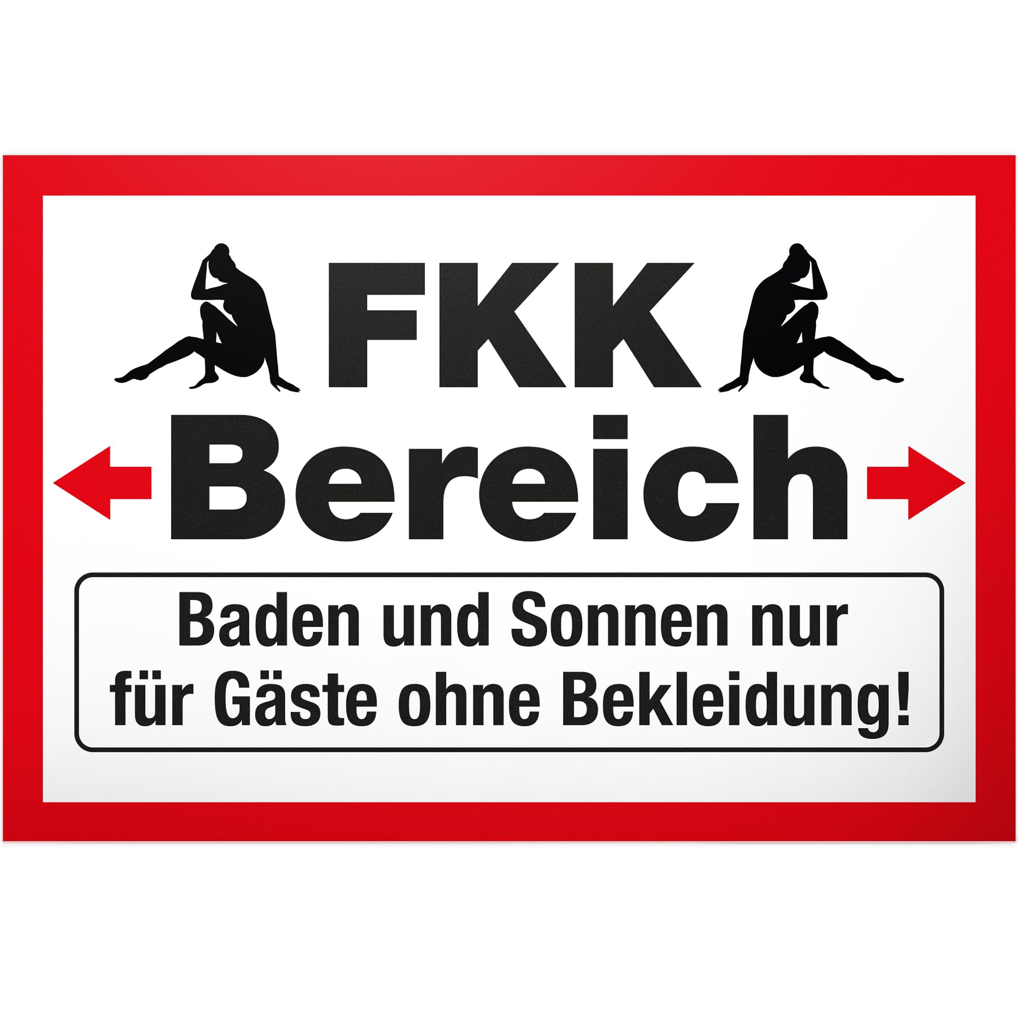 DankeDir! FKK Bereich - Schild 30 x 20 cm - Türschild Geburtstagsgeschenk Spruchschild Pool Freie Körperkultur lustiger Spruch - Kollegen Freunde Party Deko Geschenk Partydeko Geschenkidee