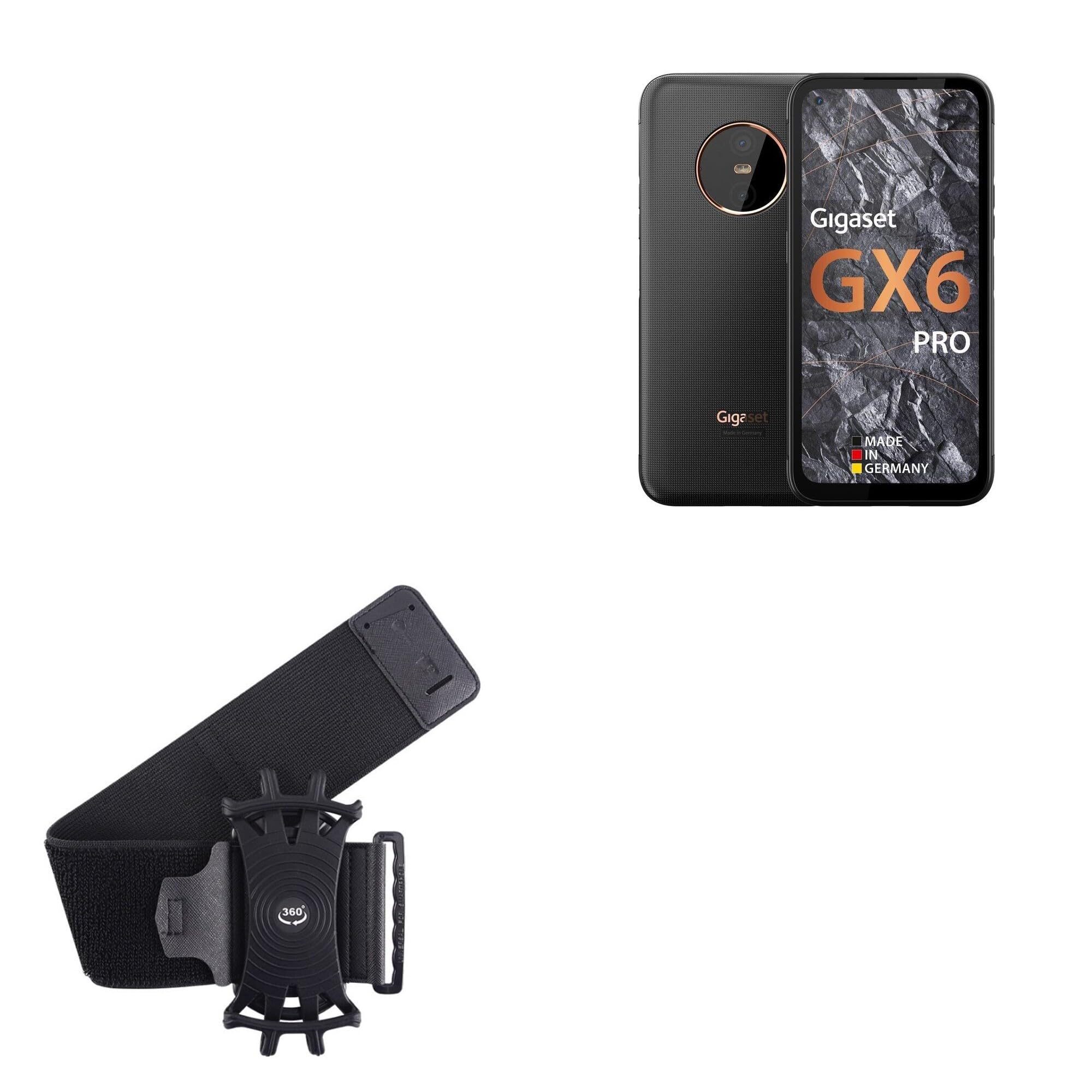 BoxWave Holster Compatible with Gigaset GX6 PRO - ActiveStretch Sport Armband, Adjustable Armband for Workout and Running - Jet Black