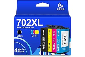 InkNI Remanufactured 702 702XL Ink Cartridges for Epson WorkForce Pro WF-3720