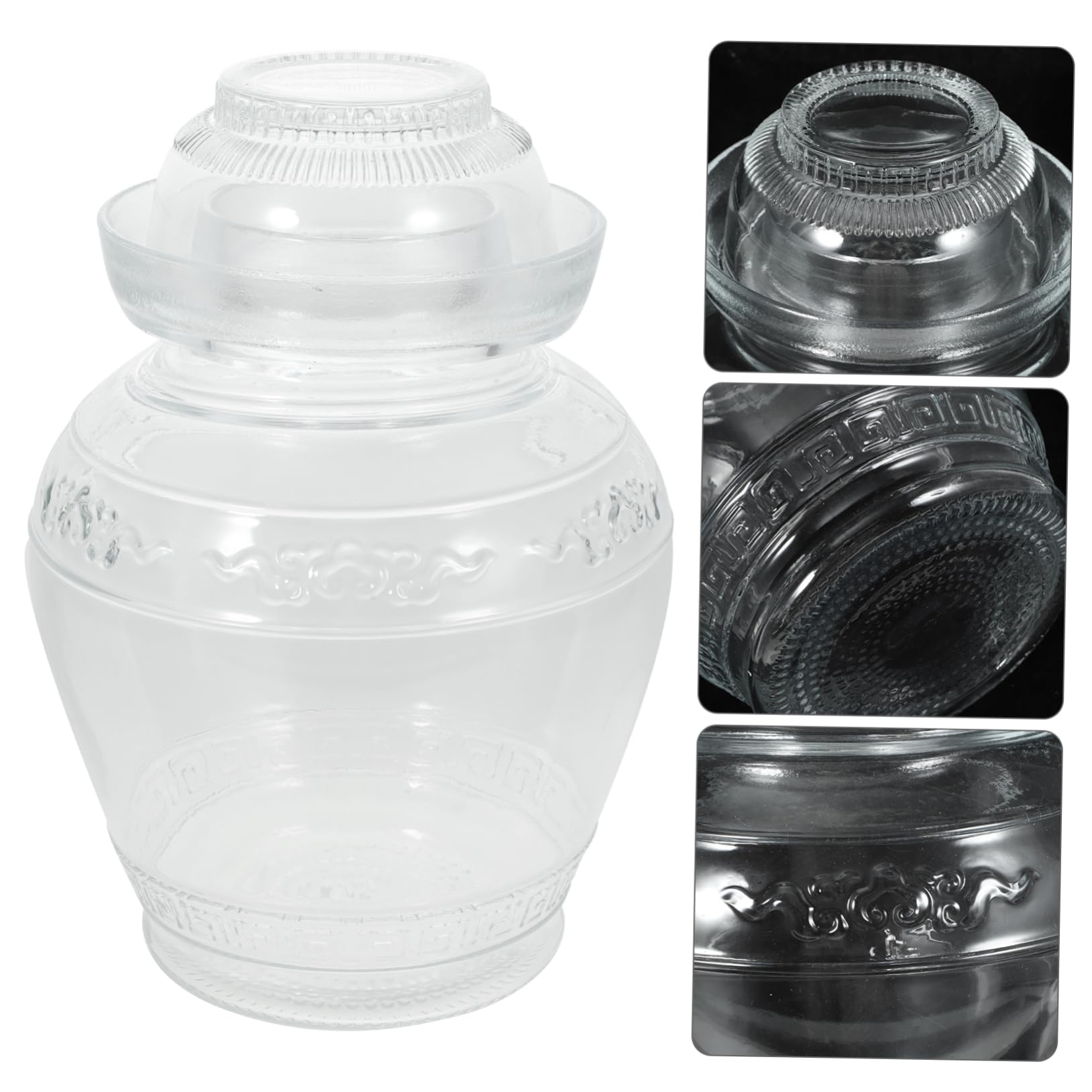 Cabilock Glass Containers Recipientes para Kimchi de Encurtido de con Tapa de Fermentación para Almacenamiento de Alimentos de Alba?il para Ensalada para Botella de Frasco Fermentaciones