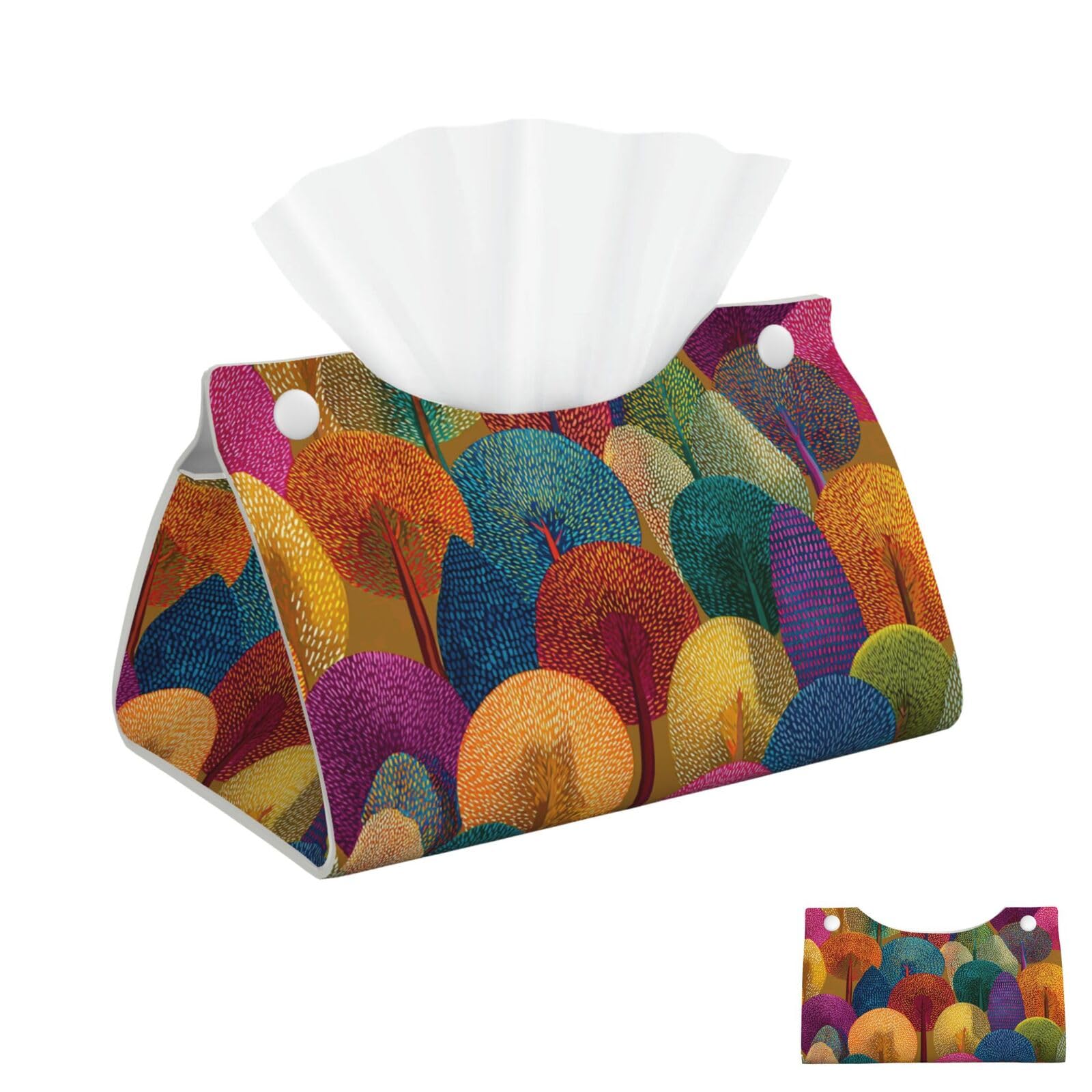 Colorful Tree Tissue Box Cover Square Cube Boxes