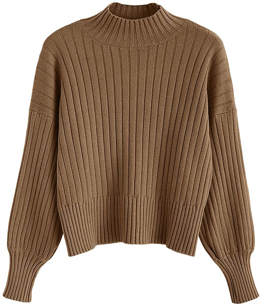 ZAFUL Women's Long Sleeve Cropped Sweater Knit Pullover Top