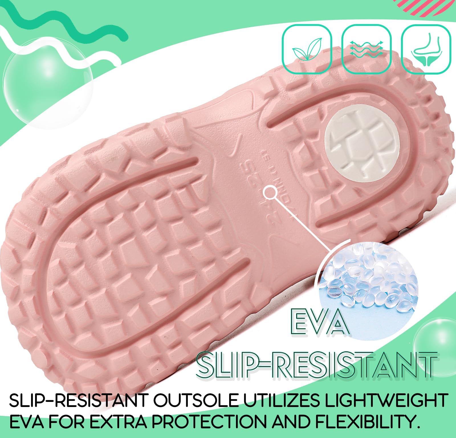Mixte Enfant Sabots et Mules Semelle Amovible en EVA Léger Imperméable Clogs Chaussures de Jardin Plage avec Bride Réglable pour Garçon et Fille 24-38 EU