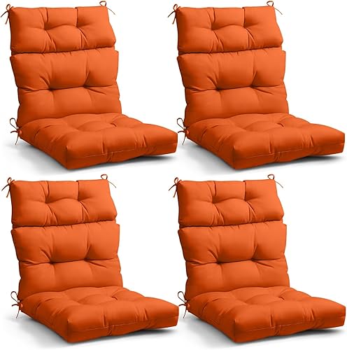 Vista 31 de EAGLE PEAK Juego de 2 cojines copetudos para sillas de patio con respaldo alto para exteriores e interiores, 46 x 22 pulgadas, bandera estadounidense