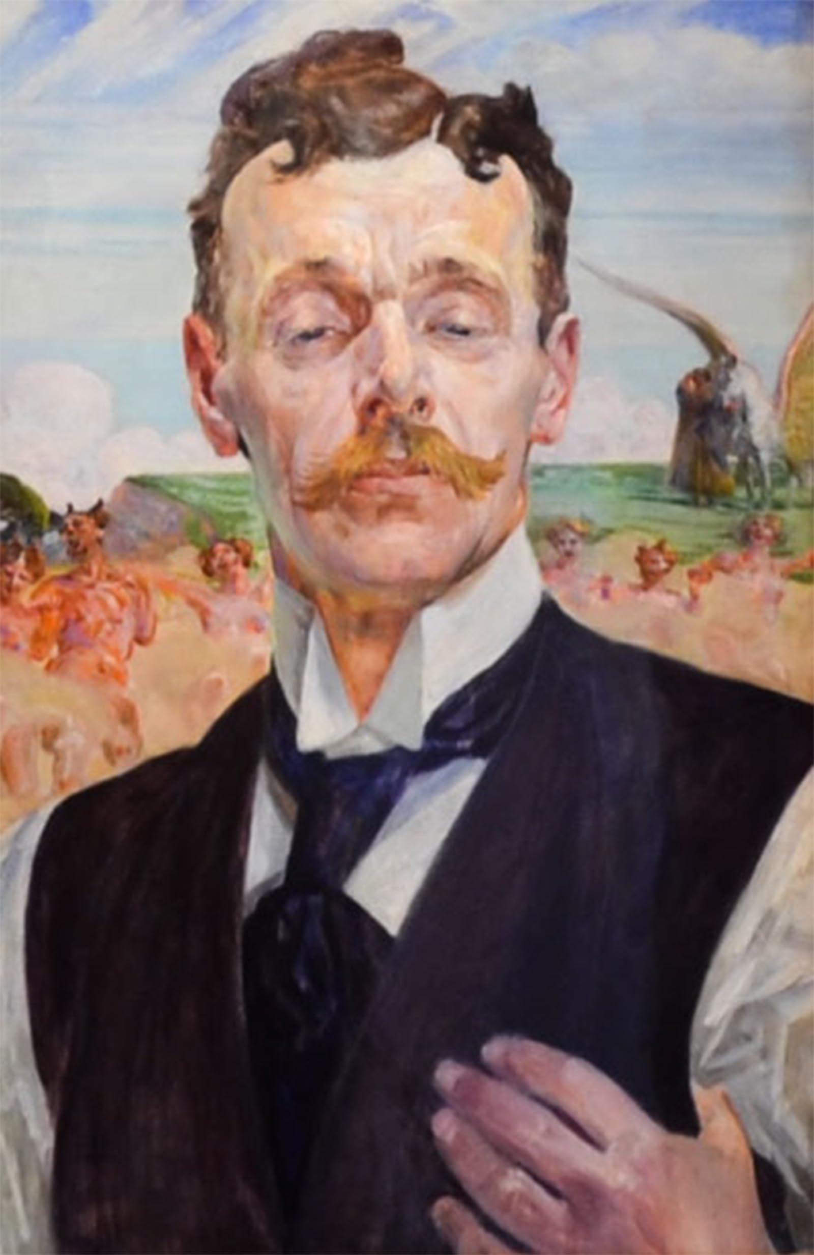 ARTXLXXBN Famous Print Painting Colorful Art Print Portrait of a Man by Jacek Malczewski Canvas Art Decorations for Home Decor 60x90cm