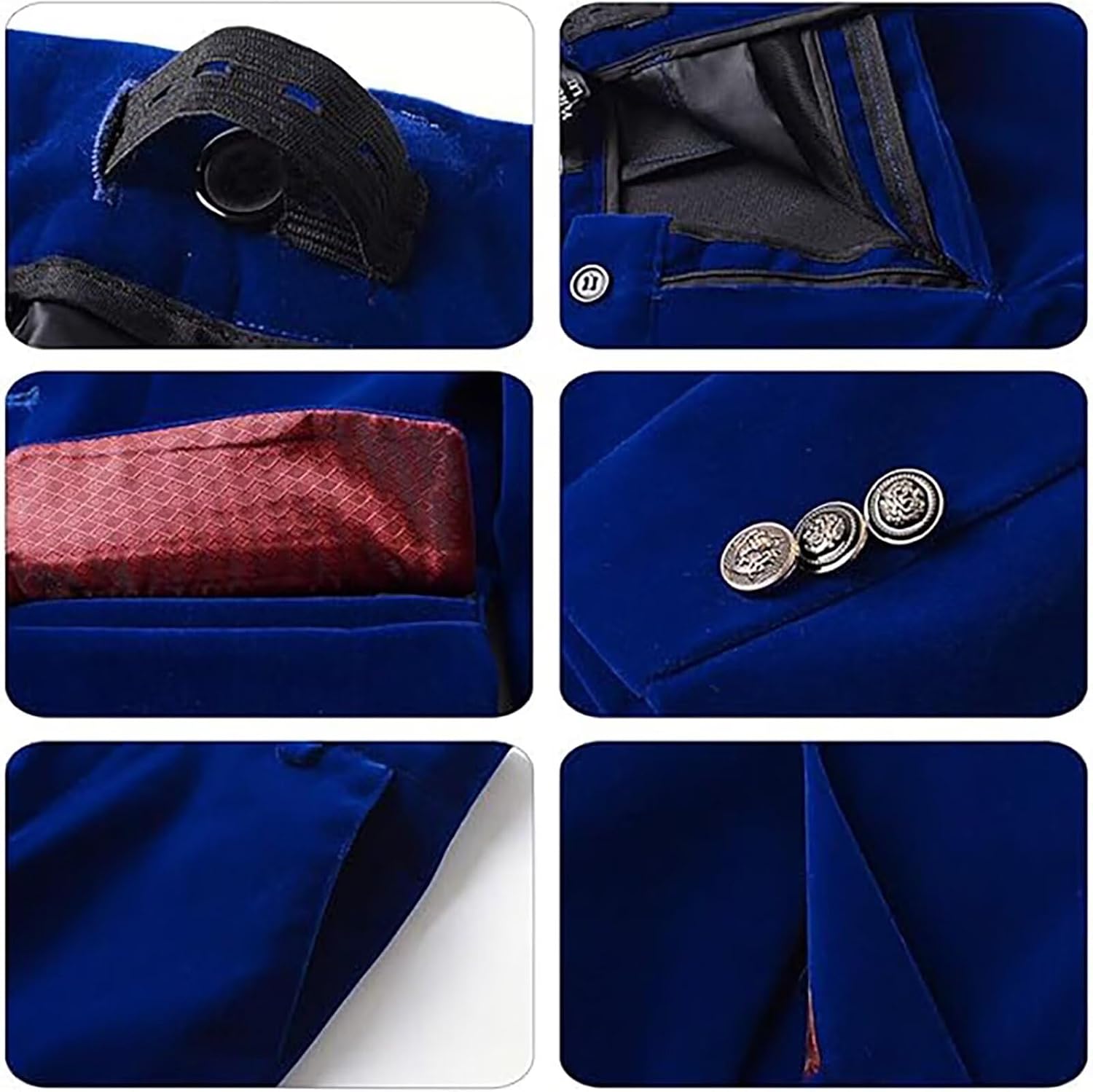 Boy's 3 Piece Velvet Suit Two Button Tuxedo Slim Fit Dress Suit Blazer Wedding Party Jacket Vest Pants