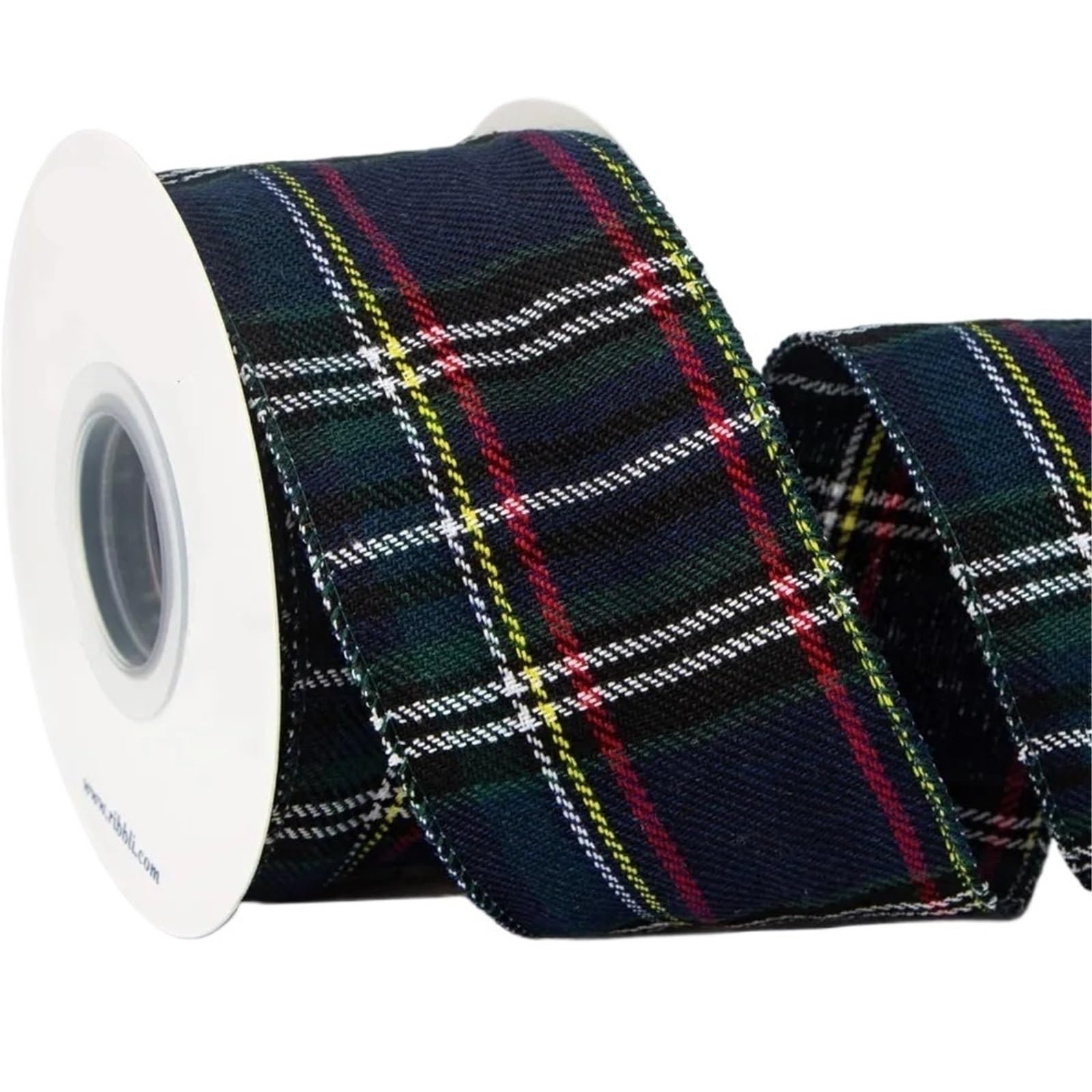 Cinta de alambre de cuadros navideños, 2.5 pulgadas x 10 yardas cinta verde para envolver regalos, grandes lazos y coronas