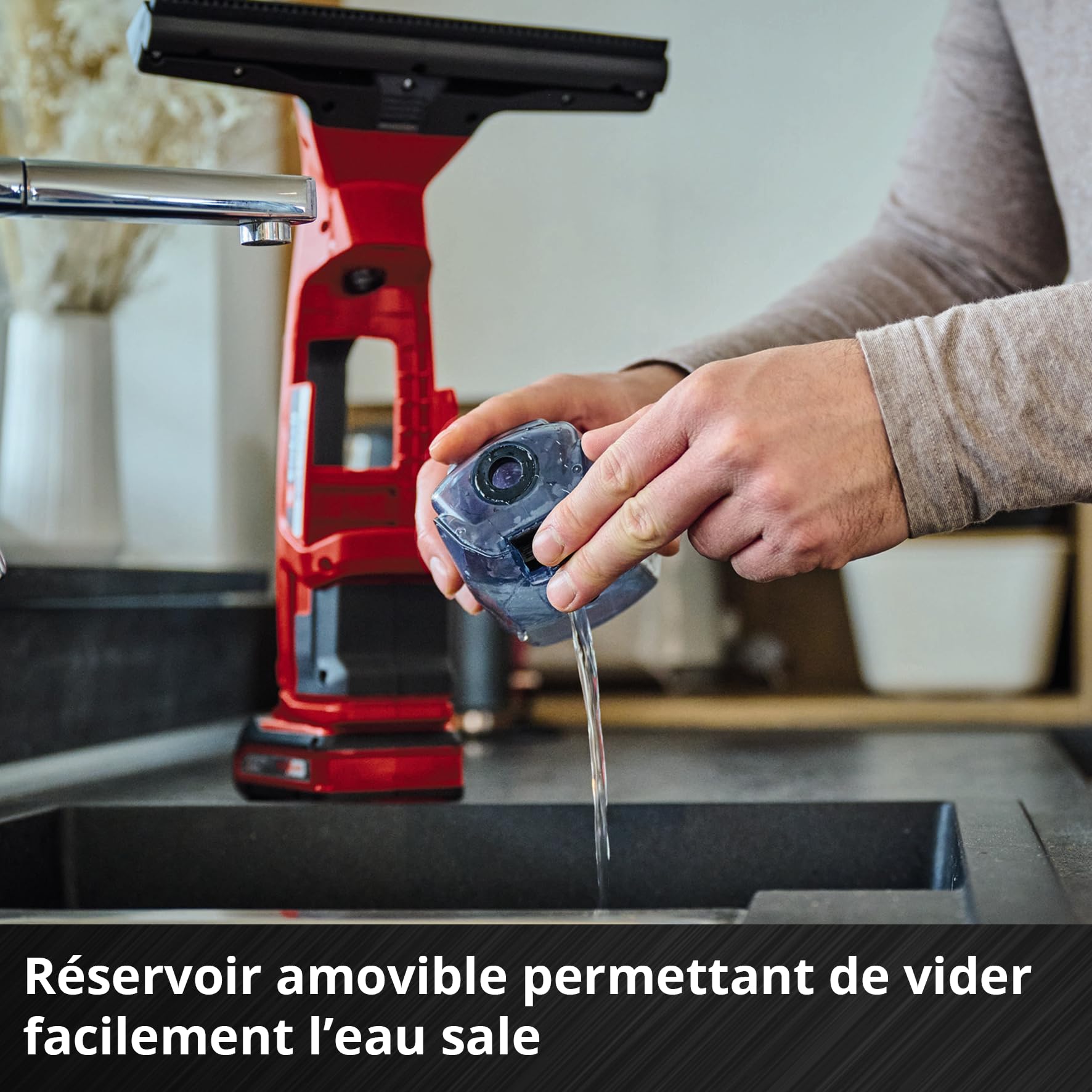 Einhell Nettoyeur de vitres sans Fil BRILLIANTO Solo Power X-Change (18 V, buse aspirante de 28 cm) Livré sans Batterie ni Chargeur