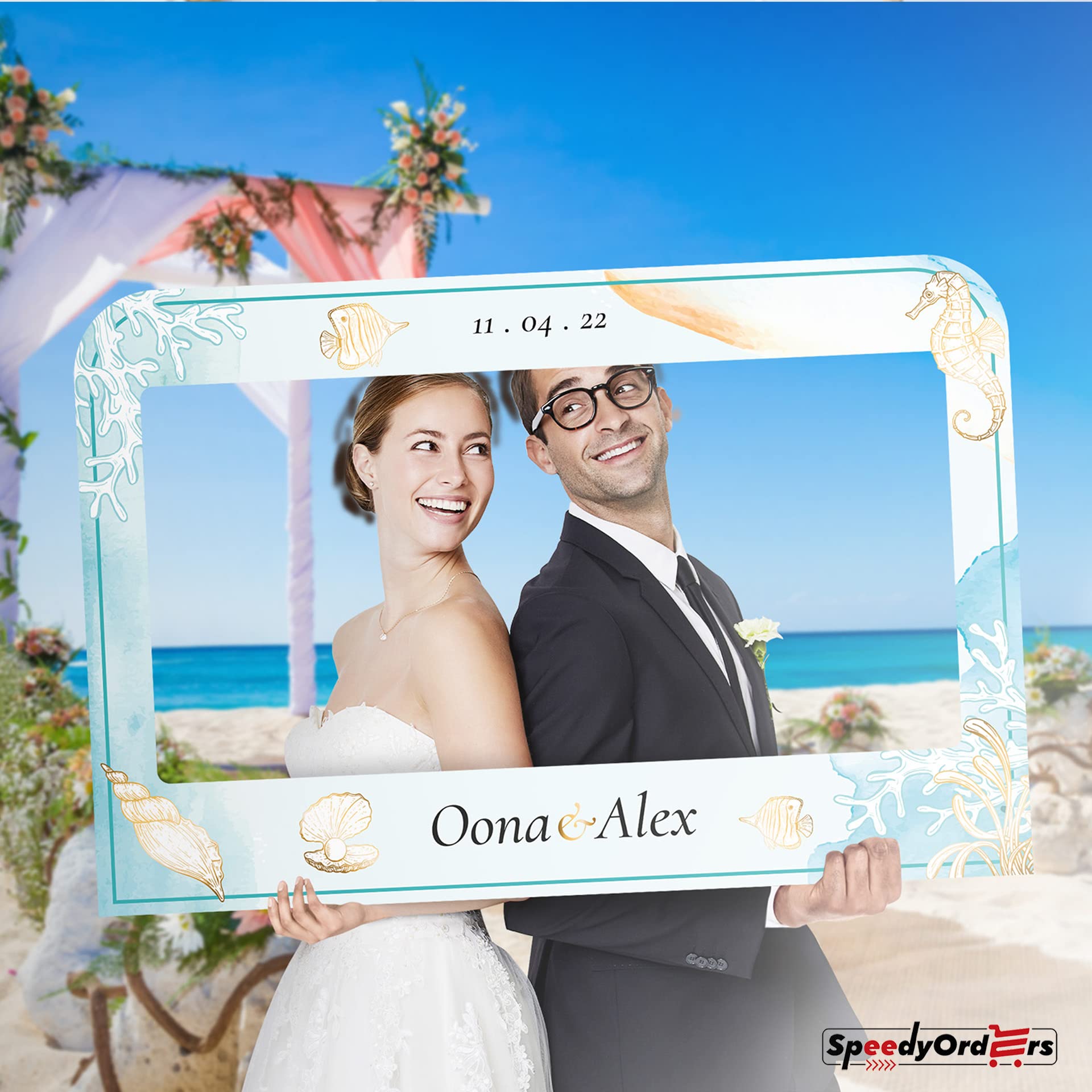 Amazon.com: Personalized Beach Wedding Photo Booth Frame - Wedding