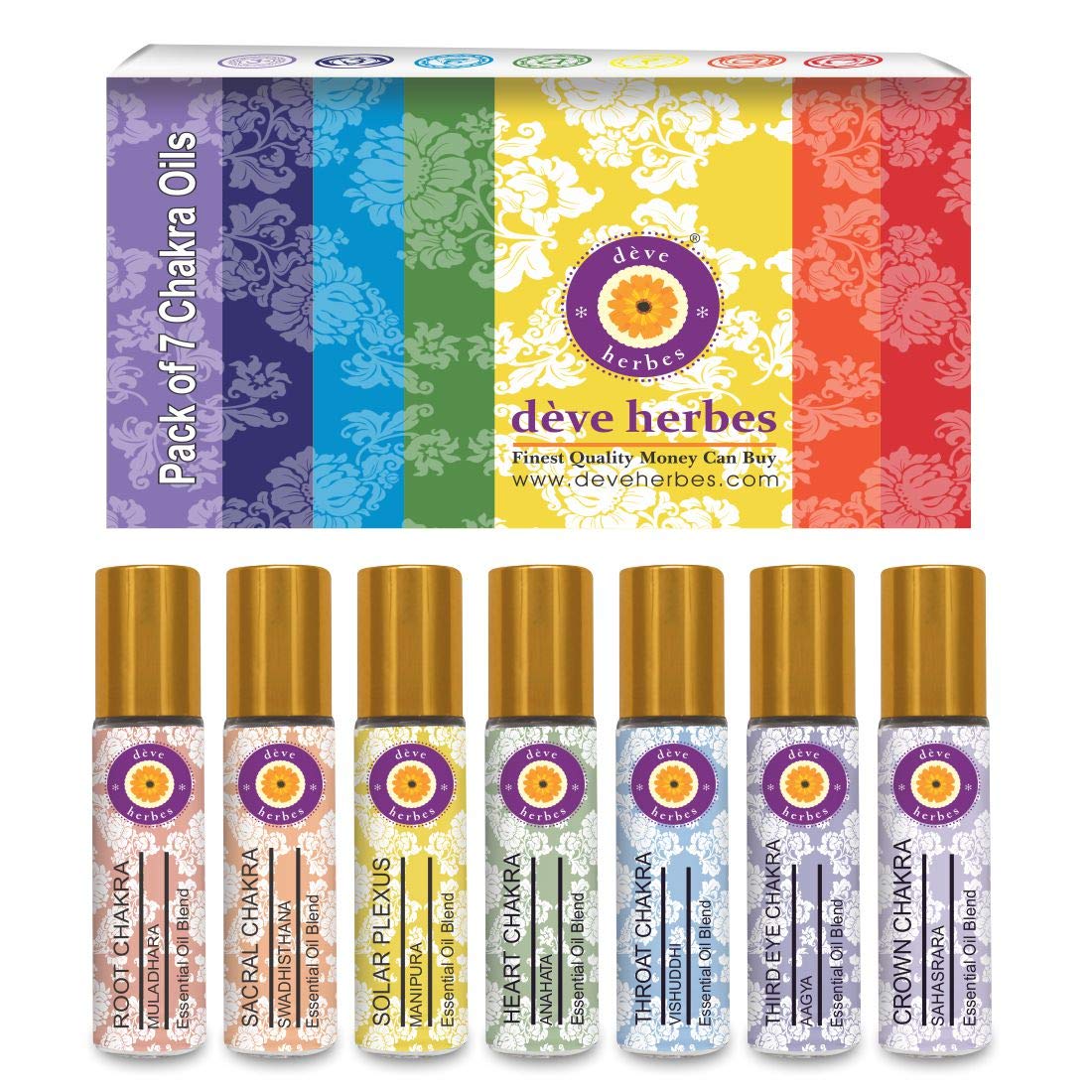 Deve Herbes 7 Chakra Natural Essential Oils Kit, 8ml(0.27) (Each)