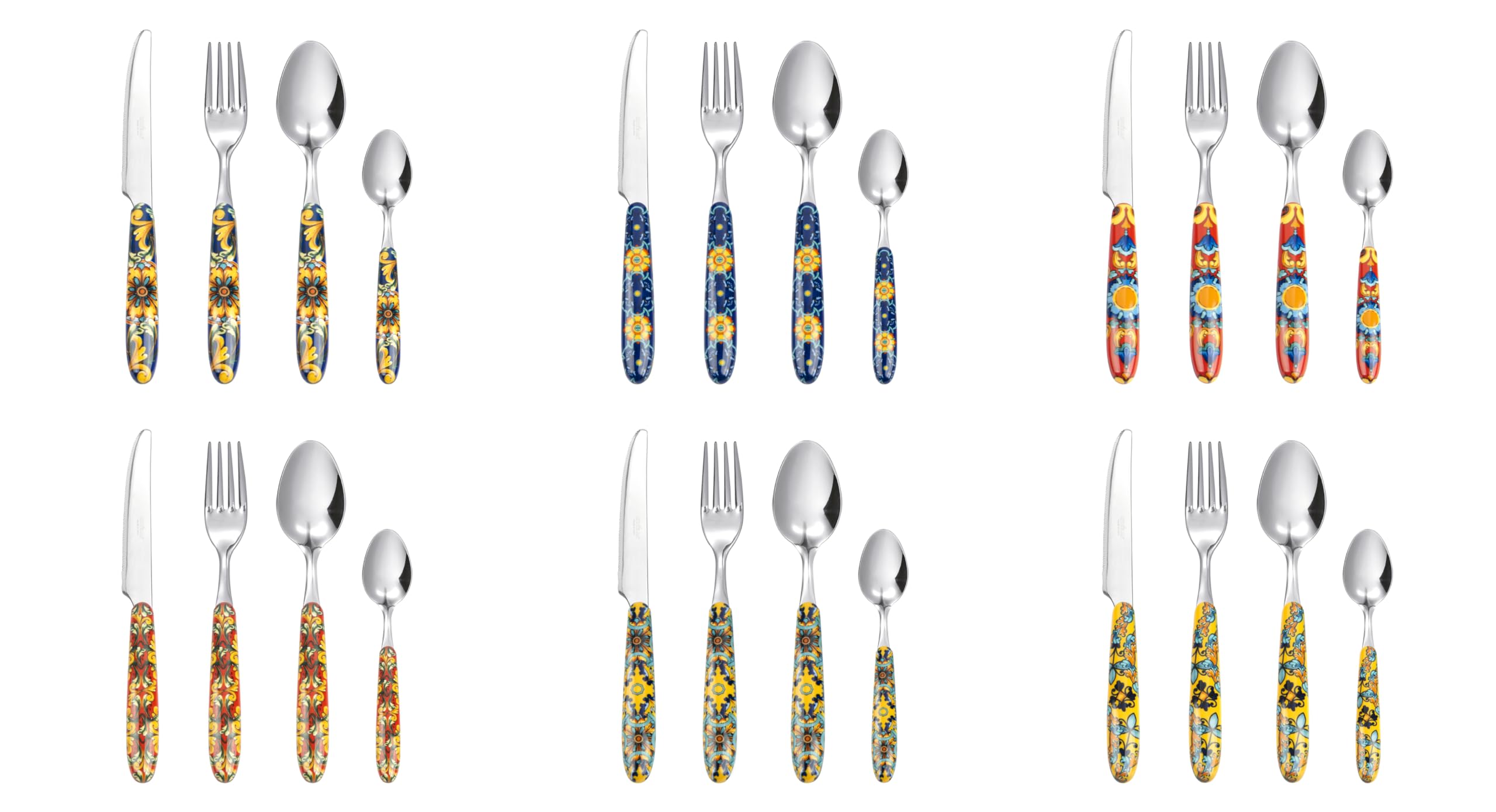 Excelsa Trinacria Besteck-Set, 24-teilig, Edelstahl, Griff aus Kunststoff