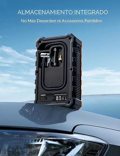 Miniatura 7 de AstroAI - Arrancador portátil S8 con compresor de aire, pico de 1500 A (gasolina hasta 6.0 L y diésel 3.0 L), inflador de 150 PSI con apagado