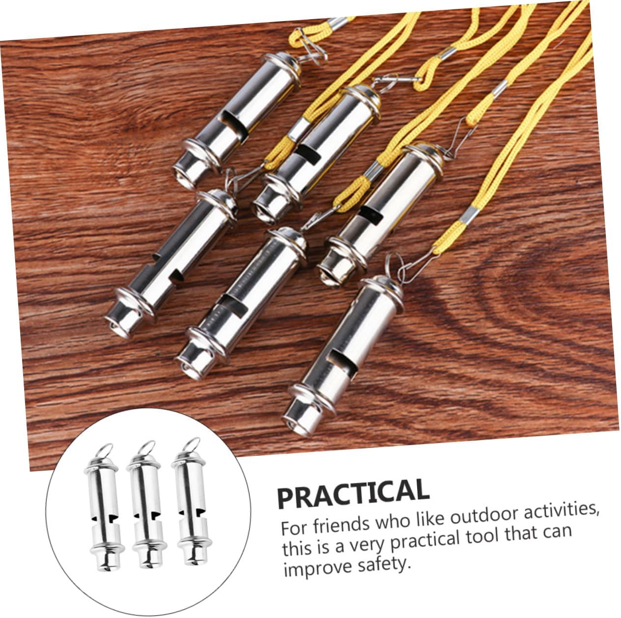KICHOUSE Loud High Pitch Emergency Whistle Lanyard Set for Camping Hiking Outdoor Sports Survival