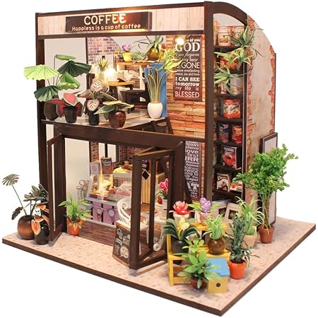ZQWE DIY Miniature Dollhouse Wooden Furniture Kit French Romantic Monet Garden Flower 3-Storey Villa DIY House Room Assembly Building Kit Birthday