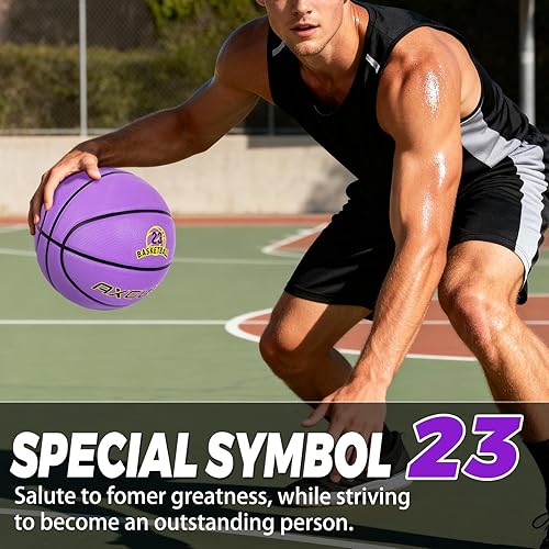 Miniatura 5 de Baloncesto de goma gruesa para niños y jóvenes, tamaño 34567, para exteriores, colorido, 2225.527.528.529.5 pulgadas, para regalos de juegos