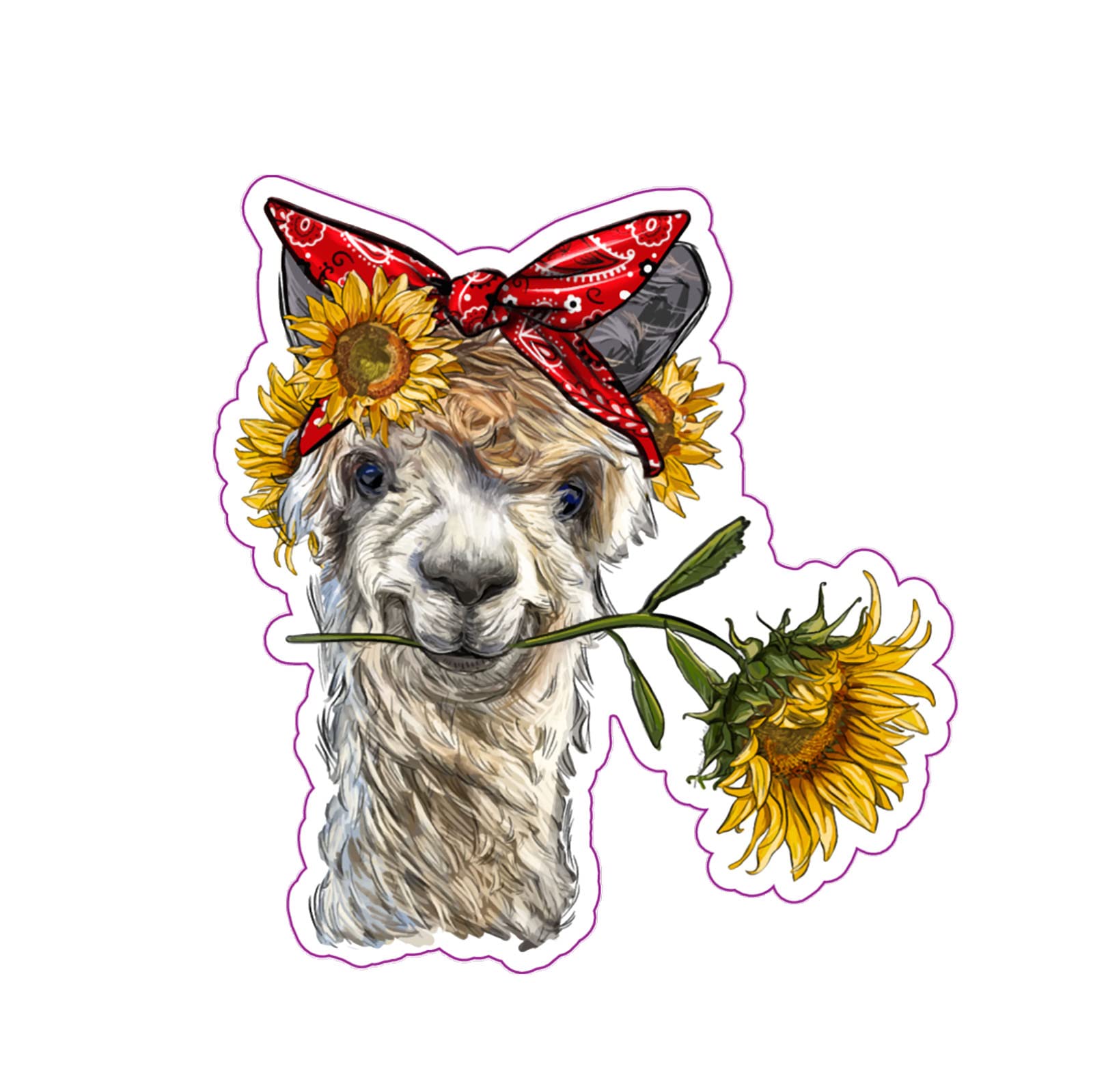 Adhesivo de vinilo de alpaca y girasol para ventanas de coche y camiones