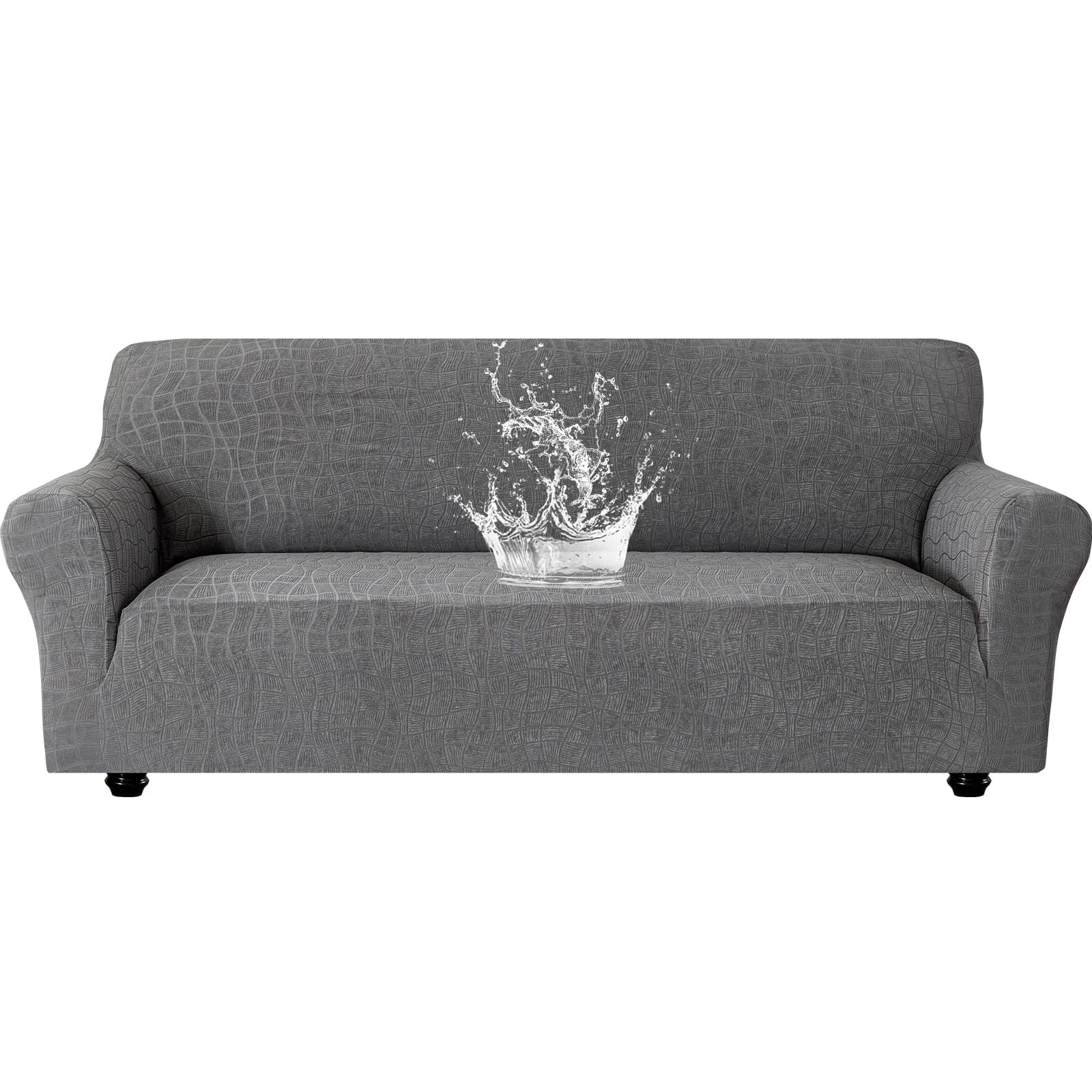 Ystyle Funda Sofa Impermeable 3 Plazas, Ajustables Fundas Sofa Elasticas, Universales Cubre Sofas Antiarañazos Gatos, Couch Cover Antideslizante Antimanchas, con Reposabrazos, Gris Claro Global Recycled Standard Global Recycled Standard Global Recycled Standard