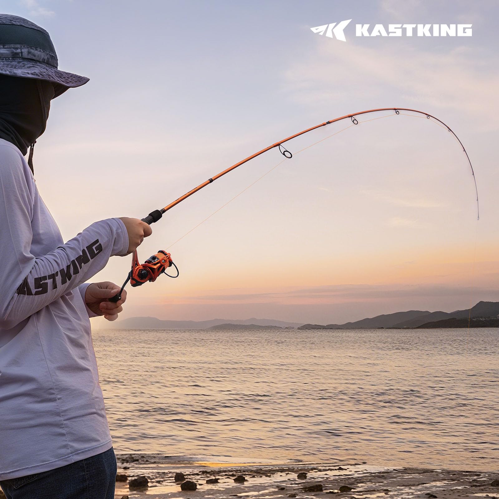 KastKing Lethal Blaze Twin-tip Fishing Rod and Reel Combo, Spinning & Baitcaster Combo, Flame Pattern Design, IM6 Graphite 2Pc Rod with Backup Tip Section, Stainless-Steel Guides, EVA Handle