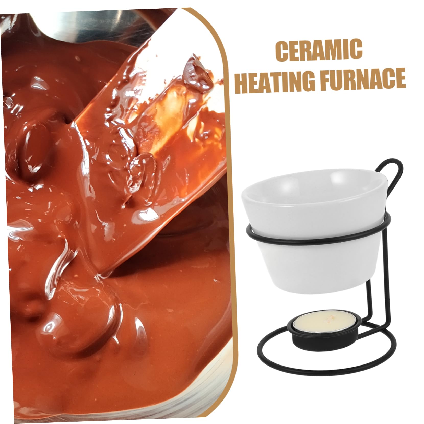 Amosfun 2sets Scaldaburro in Ceramica per Cioccolato o Formaggio Set per Fonduta Pentola in Ceramica per Fonduta Pentola Scaldaformaggio per Uso Domestico