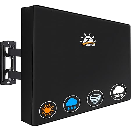 Zettum Opvouwbare TV-hoes voor televisies van 55 tot 58 inch – Waterdicht en extra sterk, beschermhoes voor scherm van 600D Oxford-stof met PU-coating, met ritssluiting en opklapfunctie