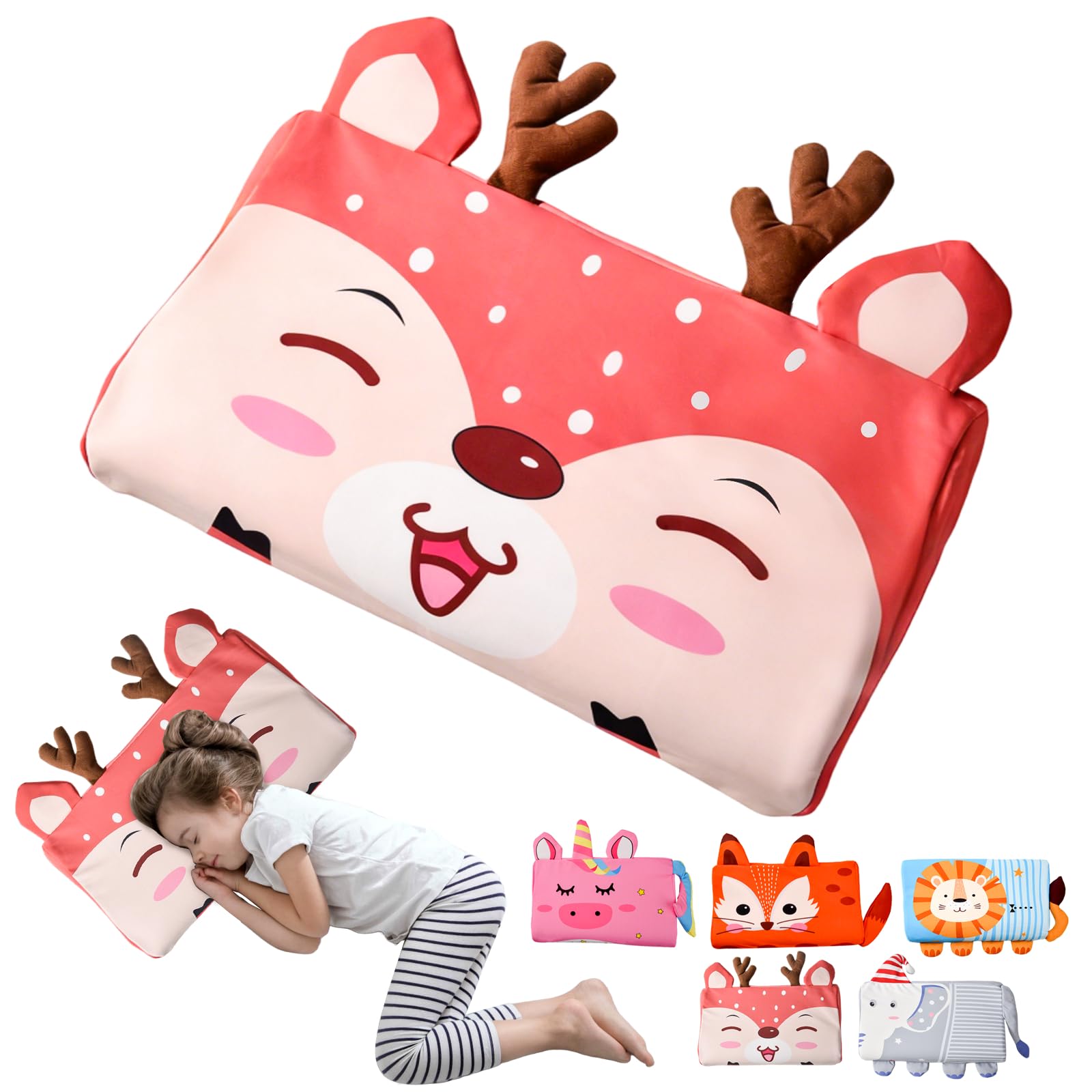 YAOZUP Cuscino Memory Foam Bambini,Cuscino Culla,Cuscino per Bambini con Federa,Ipoallergenico,Anti Acari,Cuscino per Bambini per Sonnellini per Ragazzi e Ragazze (3-10 Anni) (cervo)