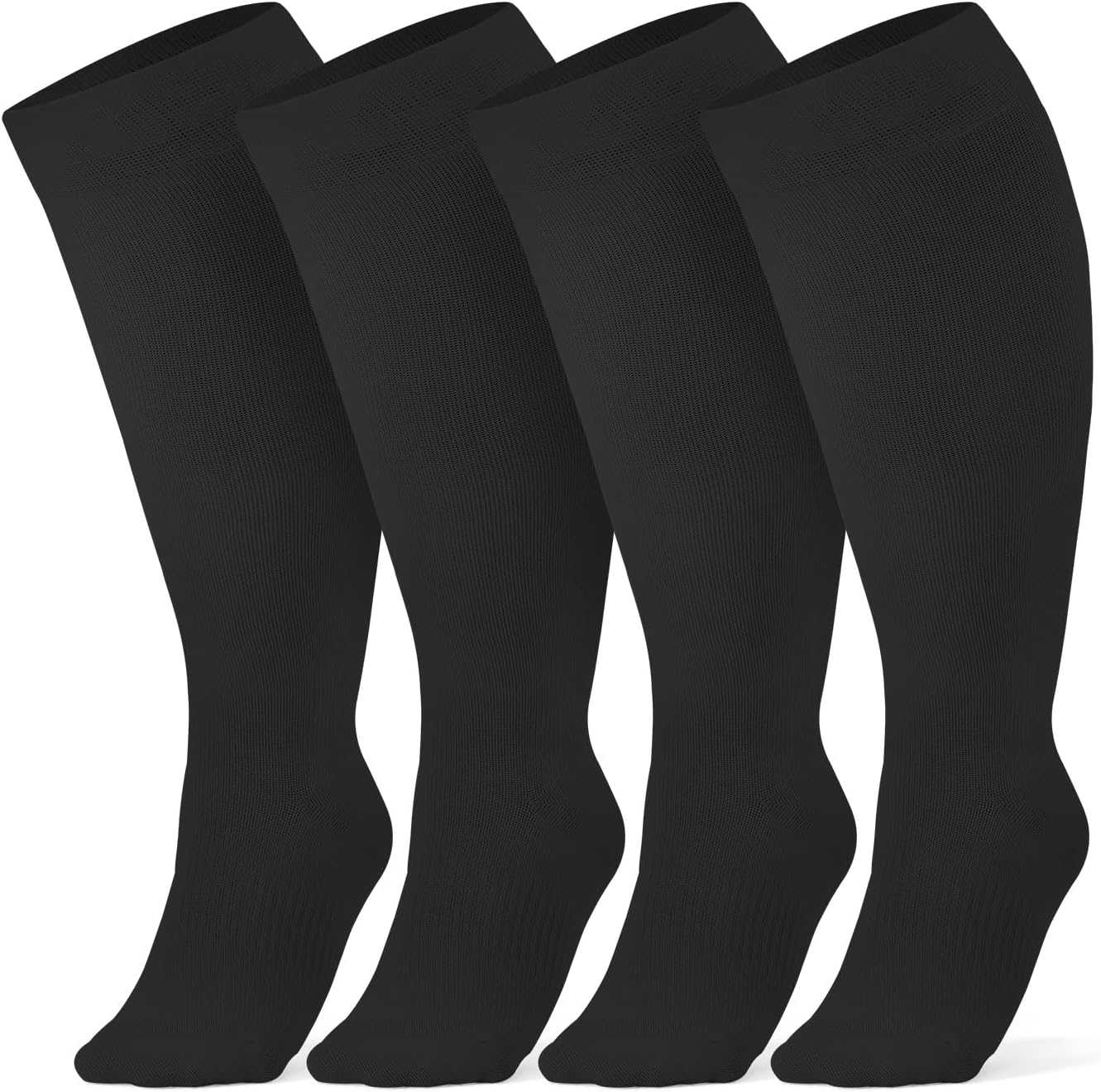 Breslatte Wide Calf Compression Socks for Women Men Plus Size 10-14 mmHg Circulation Knee High Support Stockings