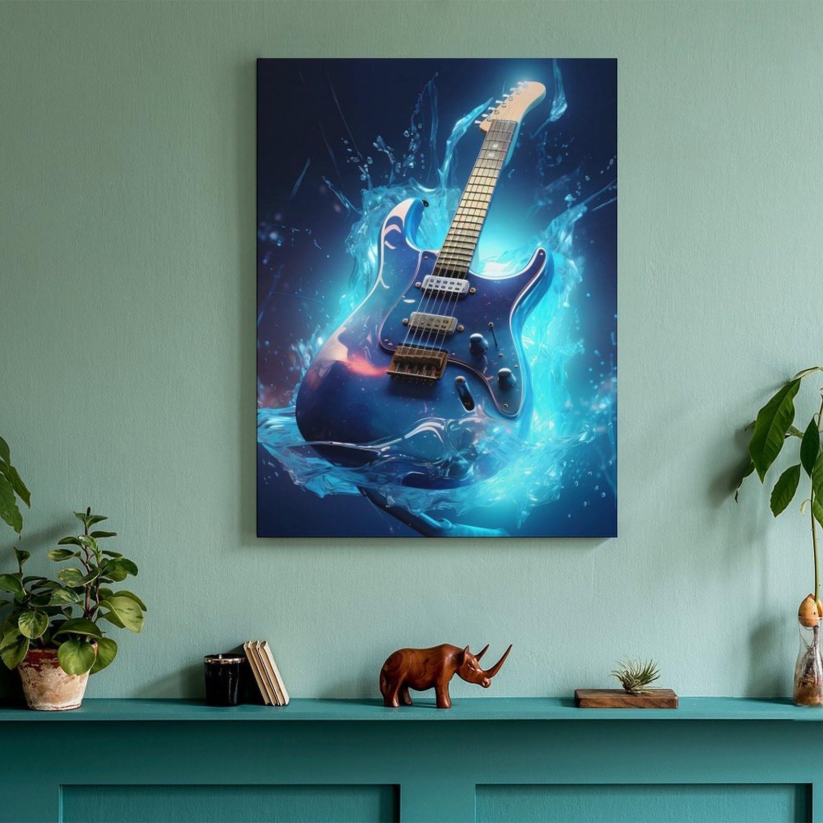 Cuadro De Lienzo 'Cool Musician Guitar Road Red': Arte HDR Para Músicos Con Guitarra En Carretera (fabricado En UK)