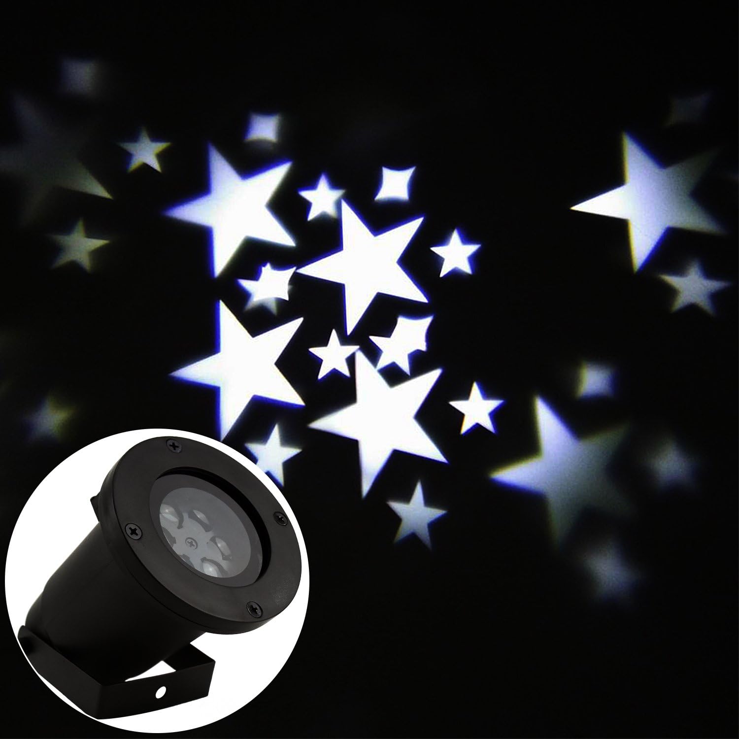 Esnow Waterproof Landscape Led Projection Light Outdoor, Christmas Projector Lamp Moving Snowflake,Holiday,Garden Tree,Halloween,Party Wall Decoration RGB Light(Snowflake Cool White)