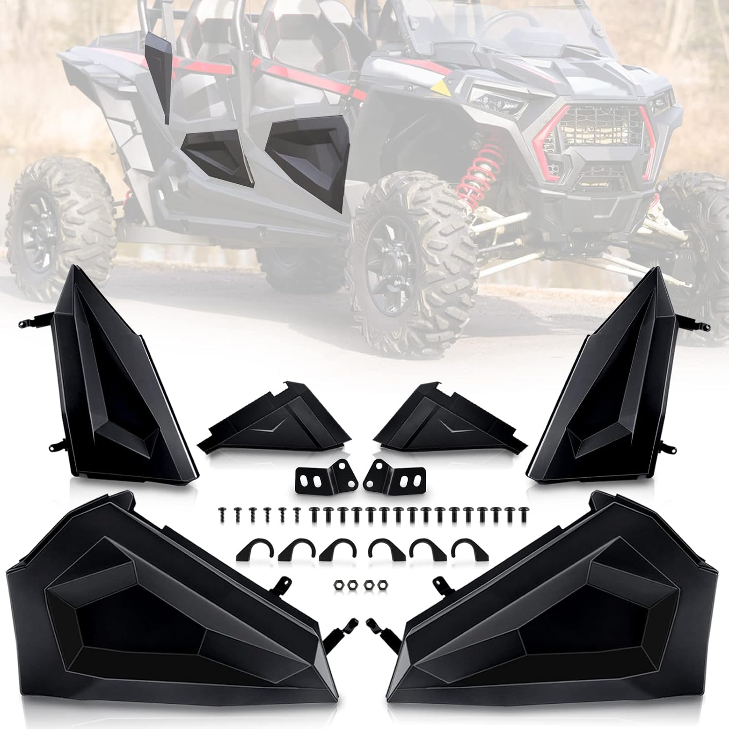 StarknightMT RZR XP 4 Lower Doors Insert RZR XP 4 1000 Half Door Panel 4 Seater Plastic Bottom Door Panels with Rubber Seal Compatible with Polaris RZR XP 4 Turbo RZR XP 4 1000 2014-2023