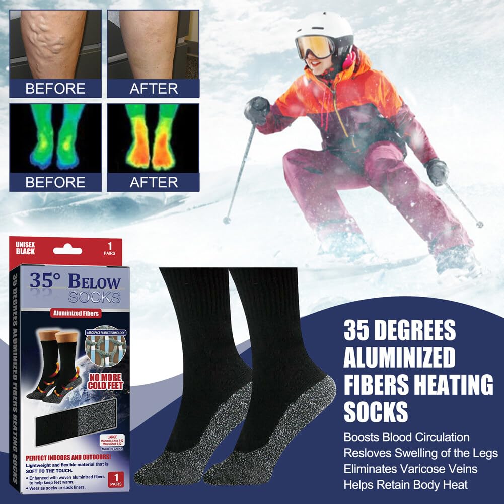 ihreesy 3PCS Self-Heating Socks,Heated Socks with Special Aluminum Plated Fibers Winter Warm Comfortable Self-Heating Socks for Outdoor Hiking Skiing