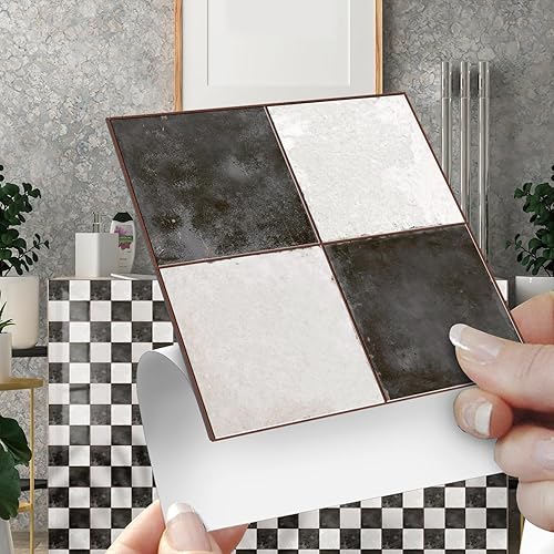 Miniatura 5 de Adhesivo para azulejos de mosaico, despegar y pegar, pegar en azulejos de pared para cocina, azulejos de pared, calcomanías de baño, autoadhesivas,