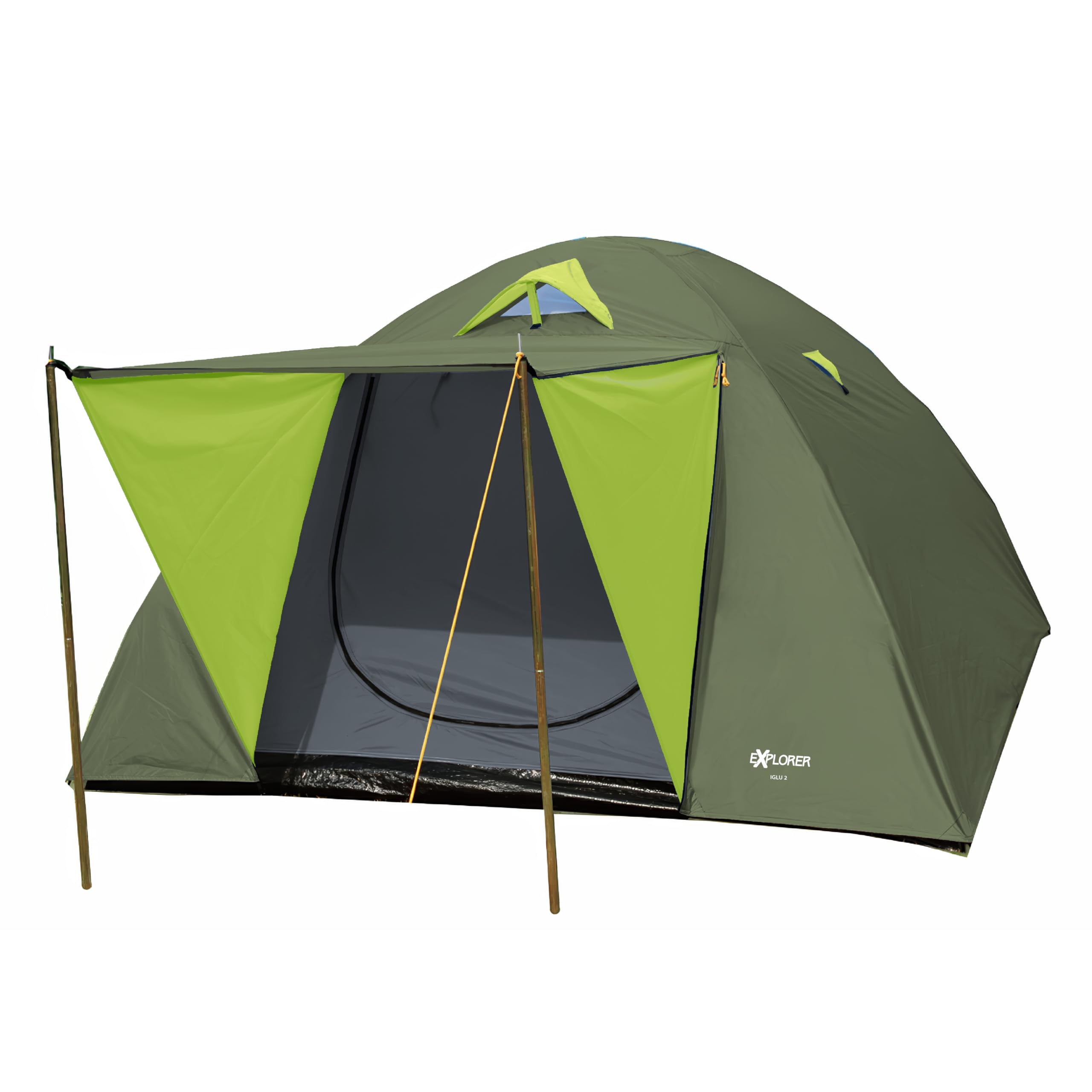 EXPLORER Zelt Iglu 2 & 3 Doppeldach Kuppelzelt mit Vordach Igluzelt 2-4 Personen 2000 mm Wassersäule wettergeschützter Eingang Outdoor Wandern Familie Camping