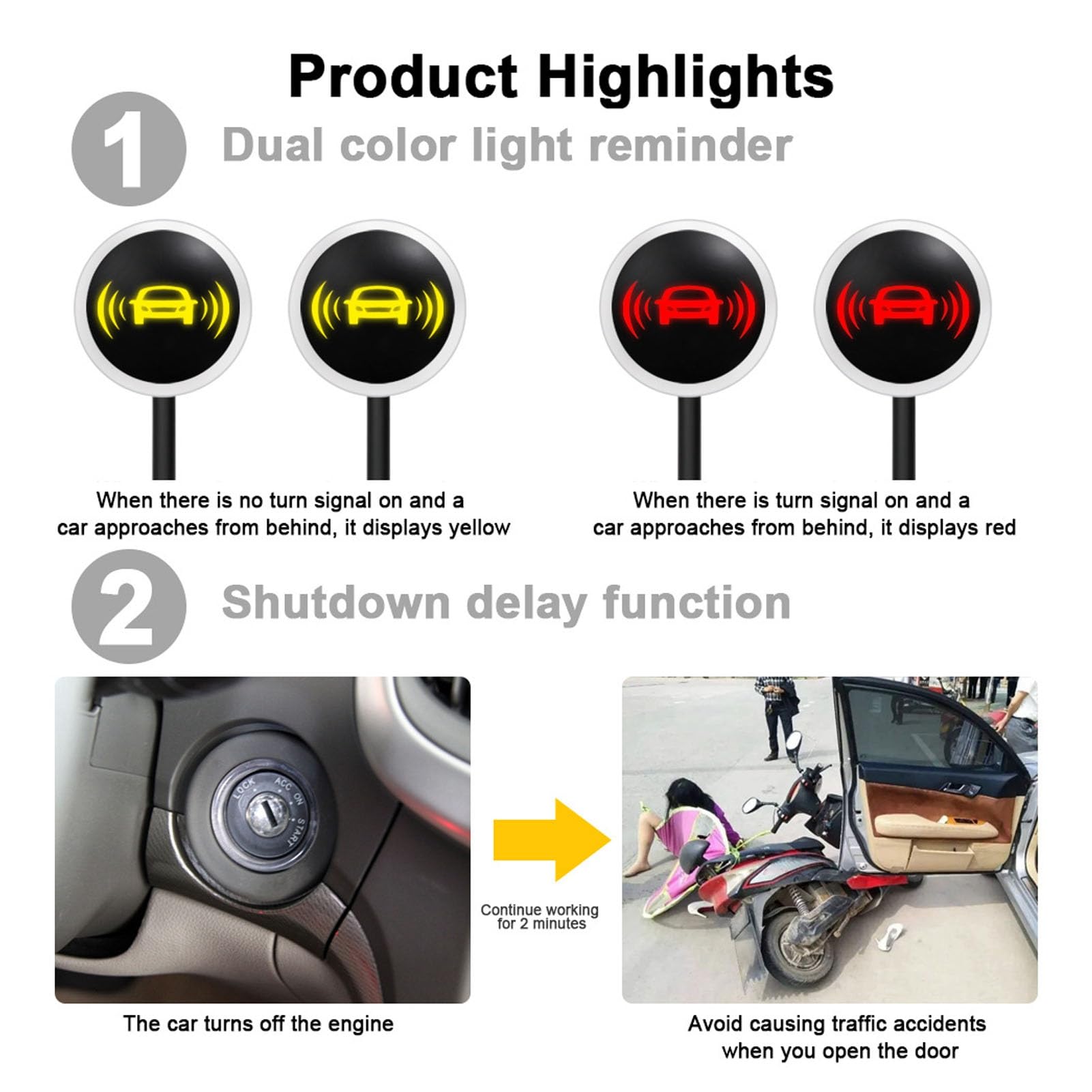 Acouto di Rilevamento degli Angoli Ciechi con Assistente Al di Corsia, Cicalino LED Ad Alta Precisione BSD Mon di Monitoraggio degli Angoli Ciechi di Monitoraggio degli Cicalino TanceBSD Distance