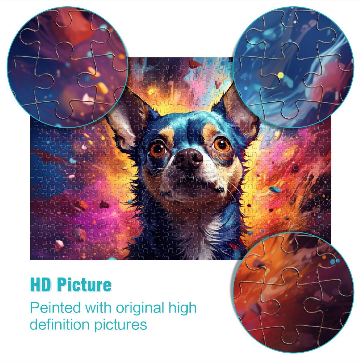 Puzzle 2000 pièces pour Adultes, Puzzle éducatif et éducatif, Chien Chihuahua étoilé, Cadeaux de Noël, 27,56 po x 39,37 po, pour Adolescents de 14 Ans et Plus