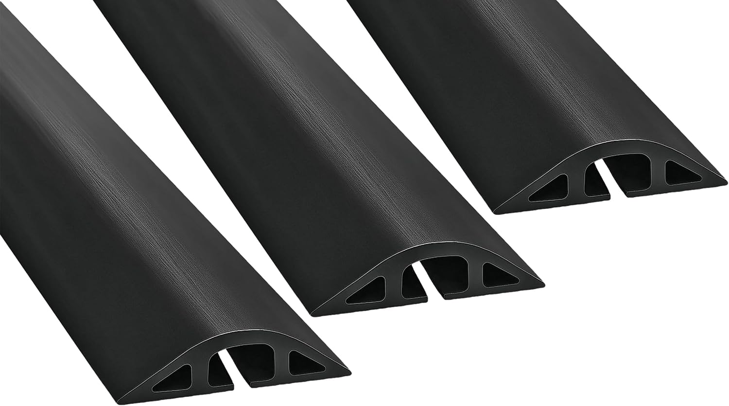 Electriduct D-2 Rubber Duct Cord Cover - Pack of 3X 30 Inch (2.5 Feet) Pieces = 7.5 Feet Black Floor Cable Protector