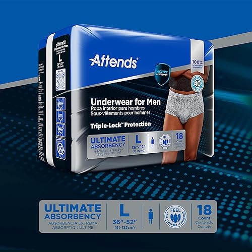 Miniatura 8 de Attends Ropa interior discreta, para hombre grande/extra grande 38" - 64" Número de parte Adum35 (18/paquete)