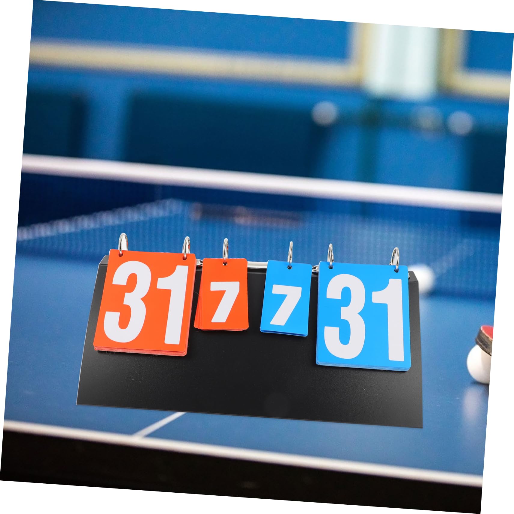 Toyvian Tabellone Segnapunti Sportivo a 4 Cifre Nero Numeri Chiari | Pvc e Acciaio, Formato da Tavolo Supporto, per Gare di Ping Pong, Pallavolo e Badminton