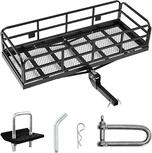 VEVOR 60x24x14 in Hitch Cargo Carrier, 500lbs Capacity Folding Trailer