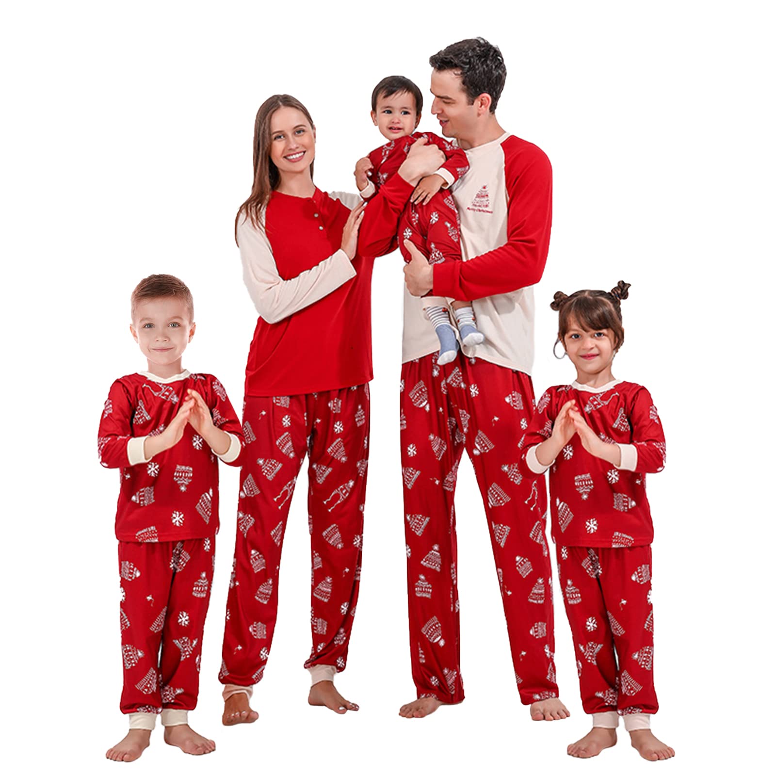 Kunyeah Matching Family Pajamas Christmas Sleepwear Xmas Printed Nightwear Pjs Outfit