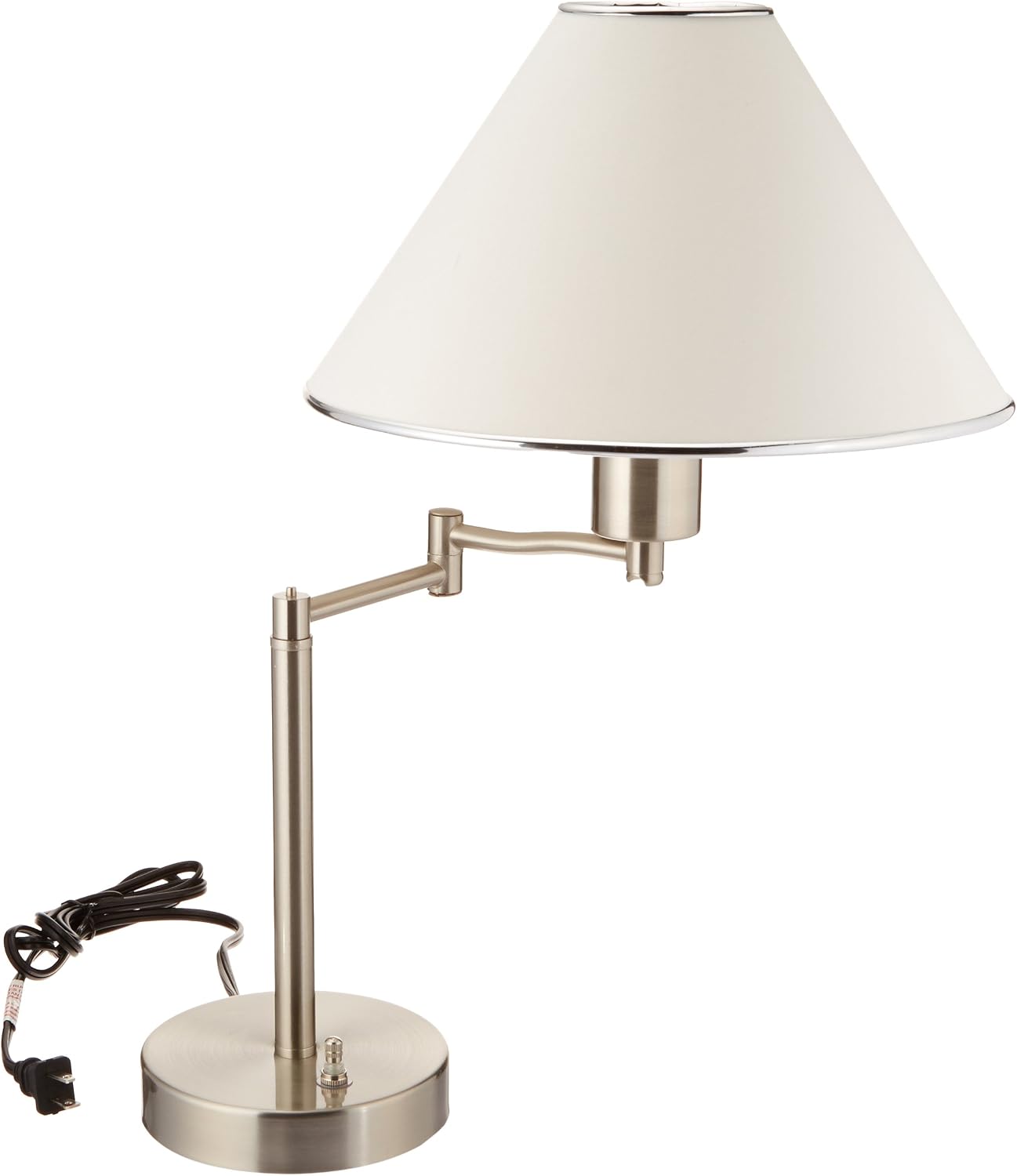 Boston Harbor TL-TB-8008-3L Swing Arm Adjustable Desk Lamp, 60 W, A19, 27.05, Satin Nickel