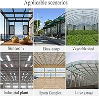 Vista 5 de IMPREC Hoja de techo transparente, ignífuga de policarbonato de 0.039 pulgadas, rollo de plástico, protección contra la lluvia y la nieve para techo