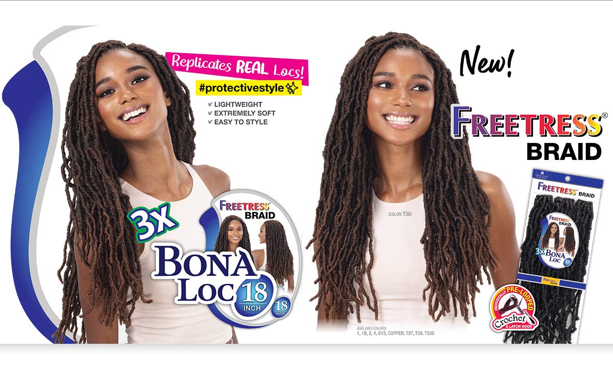 FreeTress Crochet Braids 3X Bona Loc 18" (5-PACK, 613)
