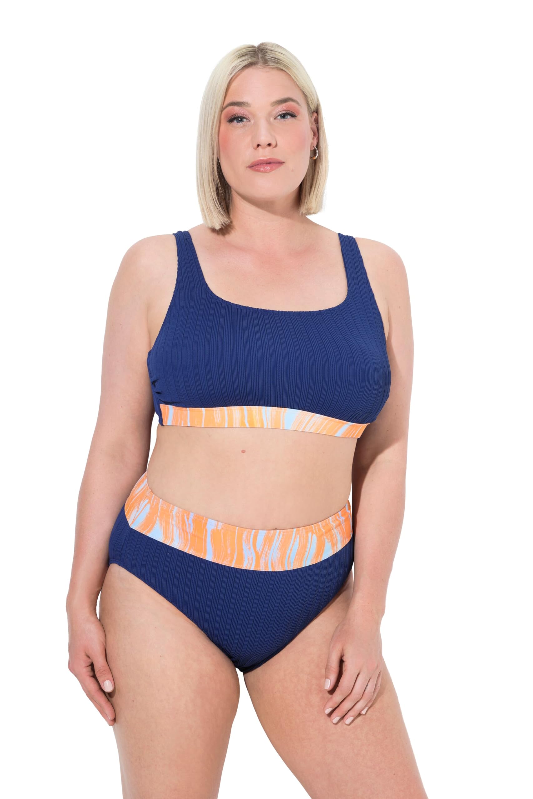 Ulla Popken Damen große Größen Übergrößen Plus Size Bikini, Wellen, Softcups, Träger verstellbar, High Waist 836720