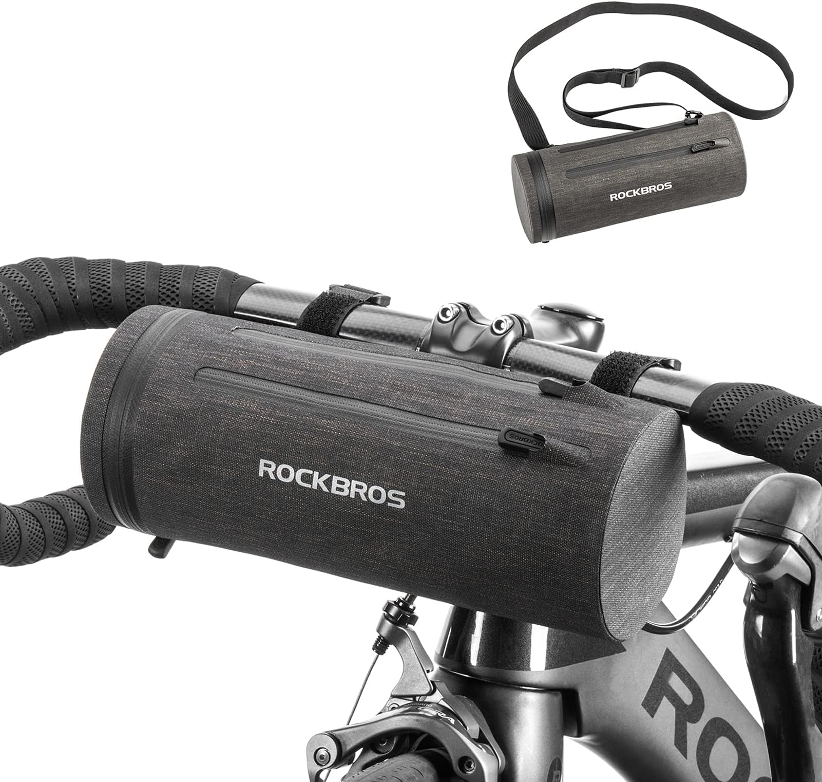 ROCKBROS Bike Handlebar Bag Bicycle Frame Bag Cycling Pouch Tool Kits for Storage Waterproof MTB with Strap Front Pack for Route Bike Electiric Bike Capacity 2L