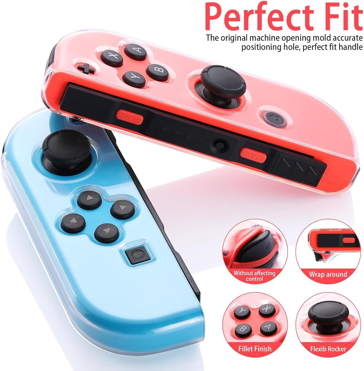 Soft TPU Case Cover for Nintendo Switch Joy-Con, Clear Protective Case Compatible with NS Joy Cons Handheld Controller - Image 2