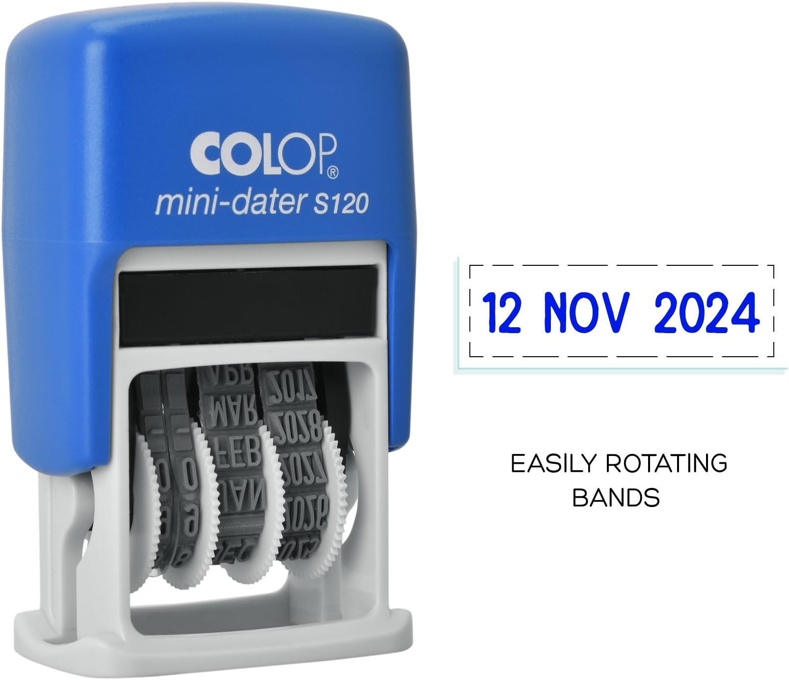 Self Inking Colop Mini Dater S120 Refillable Office Stationary Rubber Stamp
