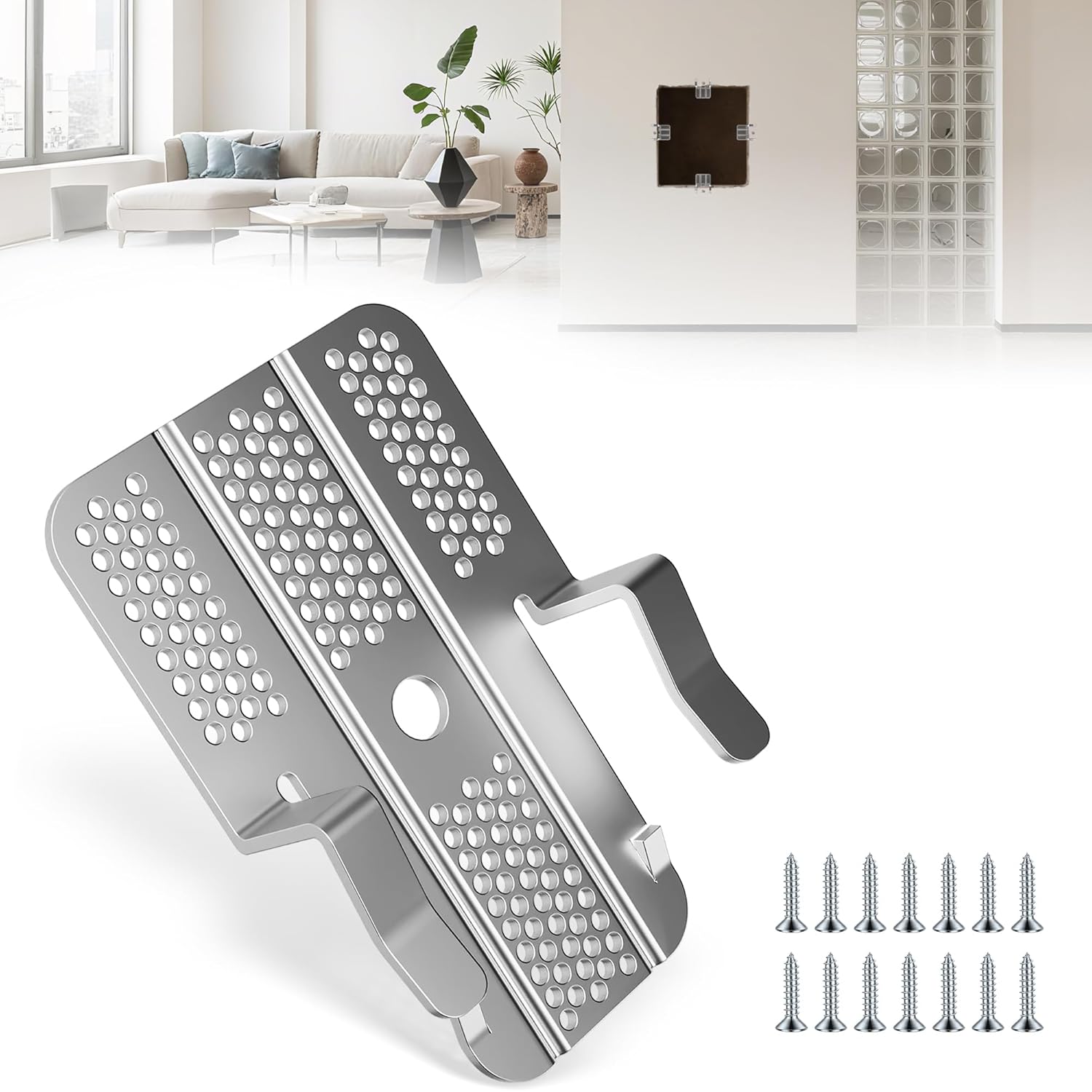 Drywall Repair Clips,Easy Install Drywall Clips 1/2 Inch,Professional Hole Repair Patch Kit for Wall and Sheetrock, Strong Metal Backing Clips with Screws for Home Improvement(Silver-52)