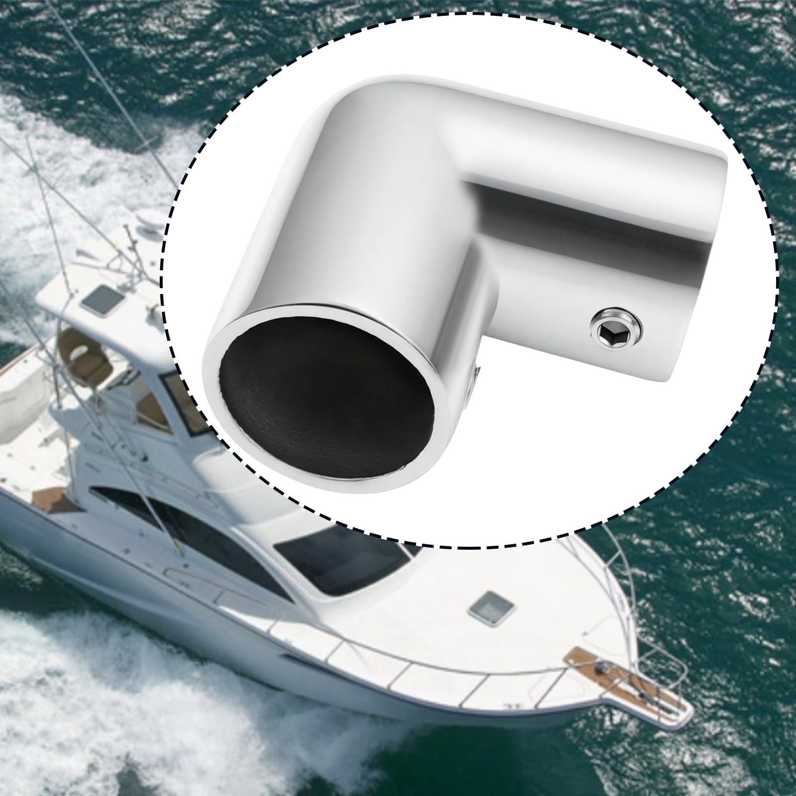 Lot de 2 Mains Courantes en Acier Inoxydable 316 pour Bateaux Et Yachts Coude à 90°